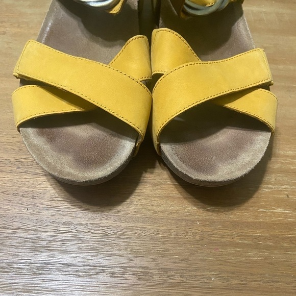 Dansko EUC Susie mango color wedge platform adjustable sandals cork, leather 8.5 - Picture 6 of 10